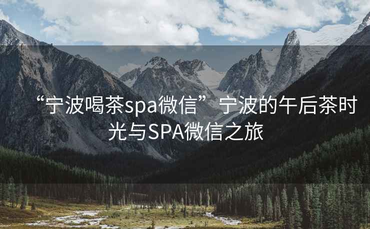 “寧波喝茶spa微信”寧波的午后茶時(shí)光與SPA微信之旅