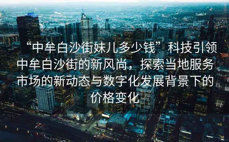 “中牟白沙街妹兒多少錢”科技引領(lǐng)中牟白沙街的新風(fēng)尚，探索當(dāng)?shù)胤?wù)市場(chǎng)的新動(dòng)態(tài)與數(shù)字化發(fā)展背景下的價(jià)格變化