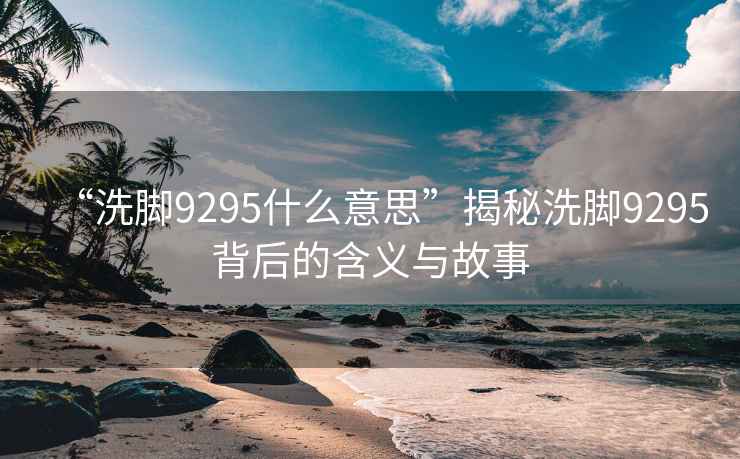 “洗腳9295什么意思”揭秘洗腳9295背后的含義與故事