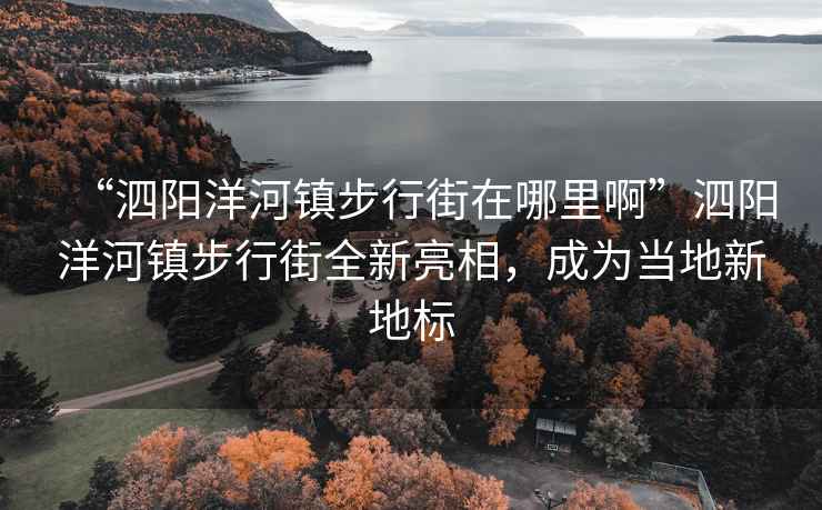 “泗陽洋河鎮(zhèn)步行街在哪里啊”泗陽洋河鎮(zhèn)步行街全新亮相，成為當(dāng)?shù)匦碌貥?biāo)