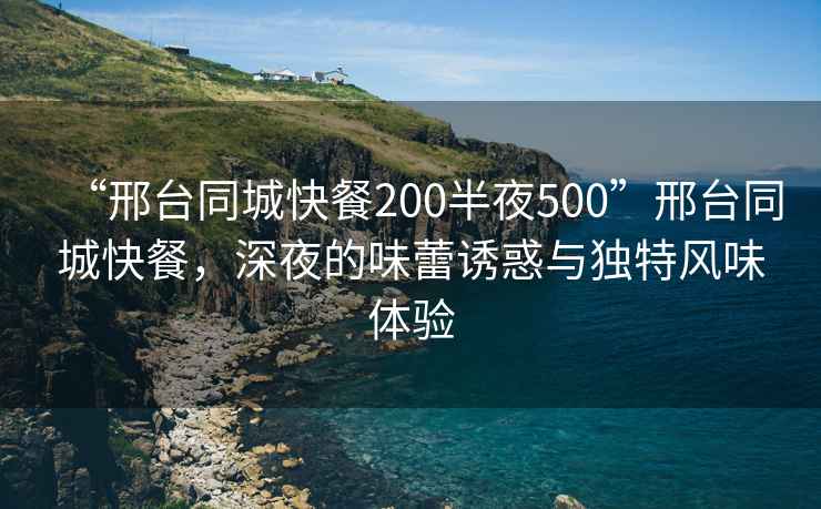 “邢臺(tái)同城快餐200半夜500”邢臺(tái)同城快餐，深夜的味蕾誘惑與獨(dú)特風(fēng)味體驗(yàn)