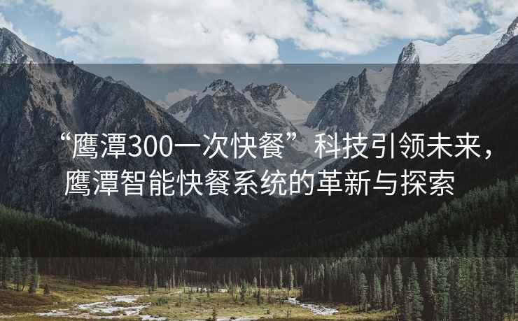 “鷹潭300一次快餐”科技引領(lǐng)未來，鷹潭智能快餐系統(tǒng)的革新與探索