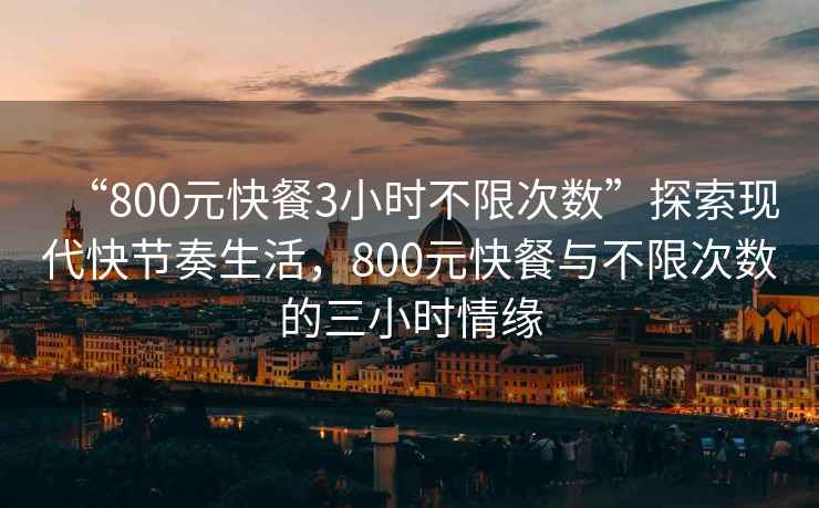 “800元快餐3小時不限次數(shù)”探索現(xiàn)代快節(jié)奏生活，800元快餐與不限次數(shù)的三小時情緣