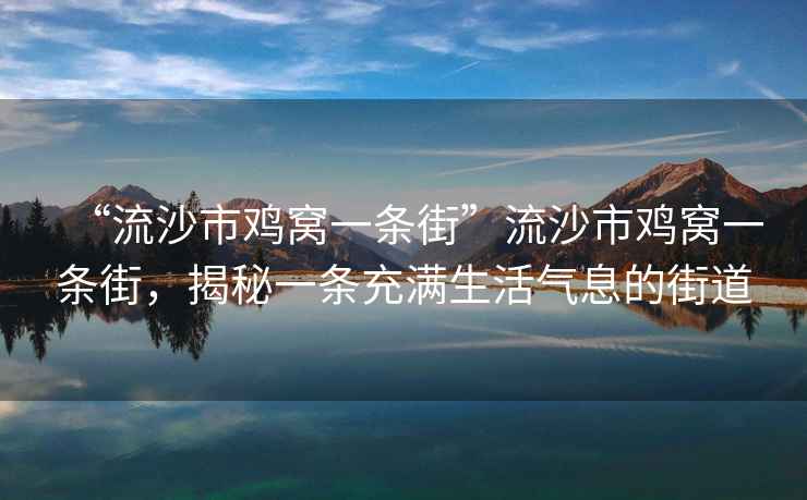 “流沙市雞窩一條街”流沙市雞窩一條街，揭秘一條充滿生活氣息的街道