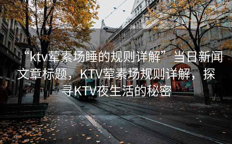 “ktv葷素場(chǎng)睡的規(guī)則詳解”當(dāng)日新聞文章標(biāo)題，KTV葷素場(chǎng)規(guī)則詳解，探尋KTV夜生活的秘密