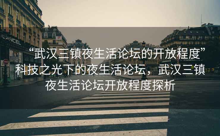 “武漢三鎮(zhèn)夜生活論壇的開(kāi)放程度”科技之光下的夜生活論壇，武漢三鎮(zhèn)夜生活論壇開(kāi)放程度探析