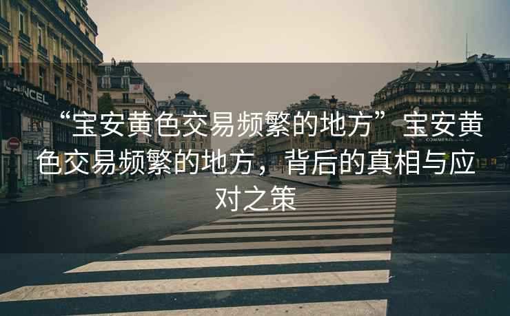 “寶安黃色交易頻繁的地方”寶安黃色交易頻繁的地方，背后的真相與應(yīng)對(duì)之策