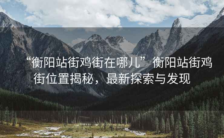 “衡陽站街雞街在哪兒”衡陽站街雞街位置揭秘，最新探索與發(fā)現(xiàn)