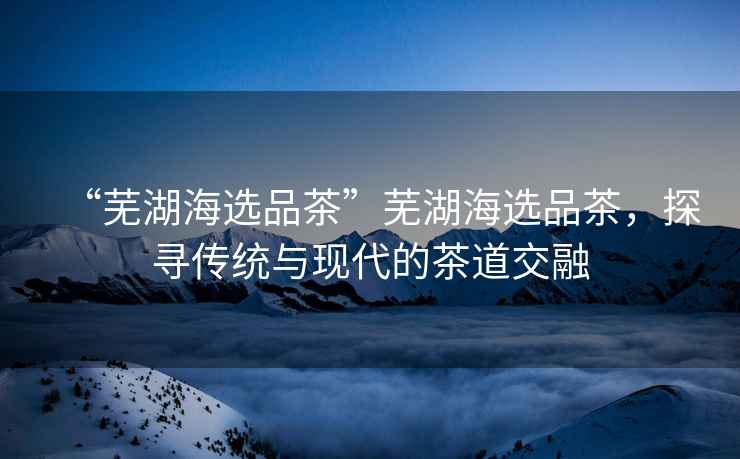 “蕪湖海選品茶”蕪湖海選品茶，探尋傳統(tǒng)與現(xiàn)代的茶道交融