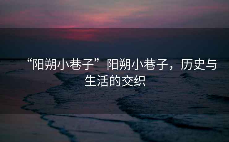 “陽朔小巷子”陽朔小巷子，歷史與生活的交織