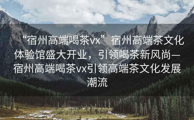 “宿州高端喝茶vx”宿州高端茶文化體驗館盛大開業(yè)，引領(lǐng)喝茶新風尚—宿州高端喝茶vx引領(lǐng)高端茶文化發(fā)展潮流
