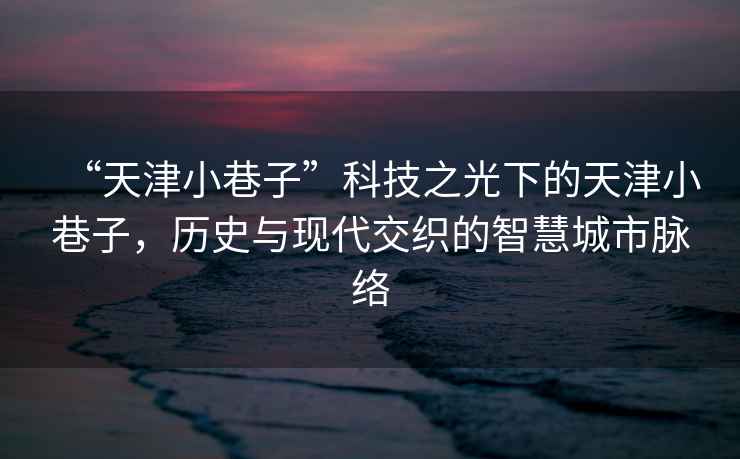 “天津小巷子”科技之光下的天津小巷子，歷史與現(xiàn)代交織的智慧城市脈絡(luò)