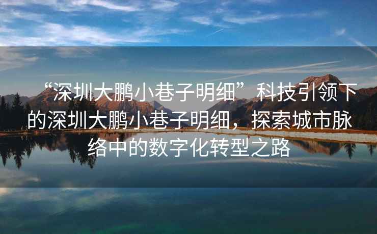 “深圳大鵬小巷子明細(xì)”科技引領(lǐng)下的深圳大鵬小巷子明細(xì)，探索城市脈絡(luò)中的數(shù)字化轉(zhuǎn)型之路
