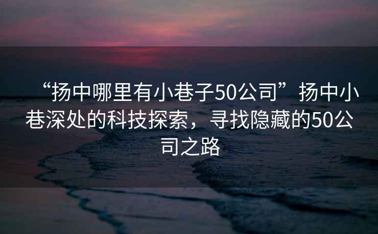 “揚中哪里有小巷子50公司”揚中小巷深處的科技探索，尋找隱藏的50公司之路