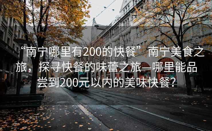 “南寧哪里有200的快餐”南寧美食之旅，探尋快餐的味蕾之旅—哪里能品嘗到200元以內(nèi)的美味快餐？