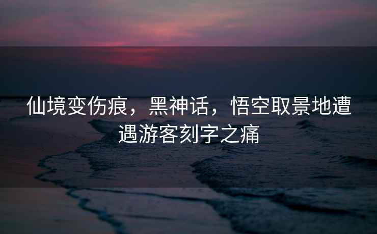 仙境變傷痕，黑神話，悟空取景地遭遇游客刻字之痛