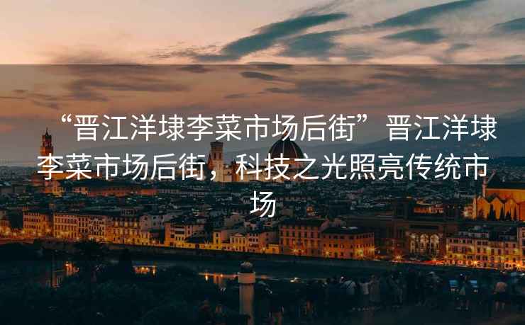 “晉江洋埭李菜市場后街”晉江洋埭李菜市場后街，科技之光照亮傳統(tǒng)市場