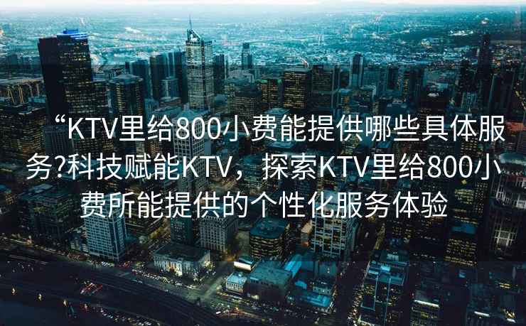 “KTV里給800小費(fèi)能提供哪些具體服務(wù)?科技賦能KTV，探索KTV里給800小費(fèi)所能提供的個性化服務(wù)體驗(yàn)