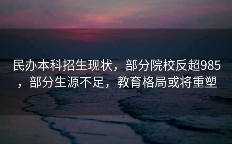 民辦本科招生現(xiàn)狀,部分院校反超985,部分生源不足,教育格局或?qū)⒅厮? alt=