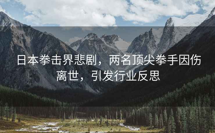 日本拳擊界悲劇，兩名頂尖拳手因傷離世，引發(fā)行業(yè)反思