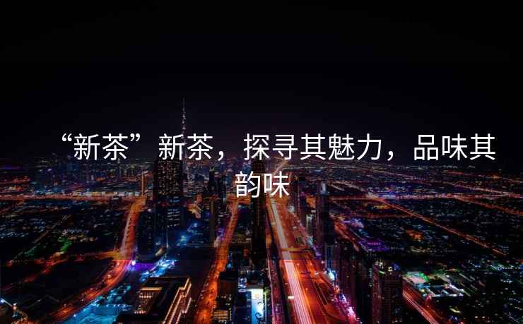 “新茶”新茶，探尋其魅力，品味其韻味
