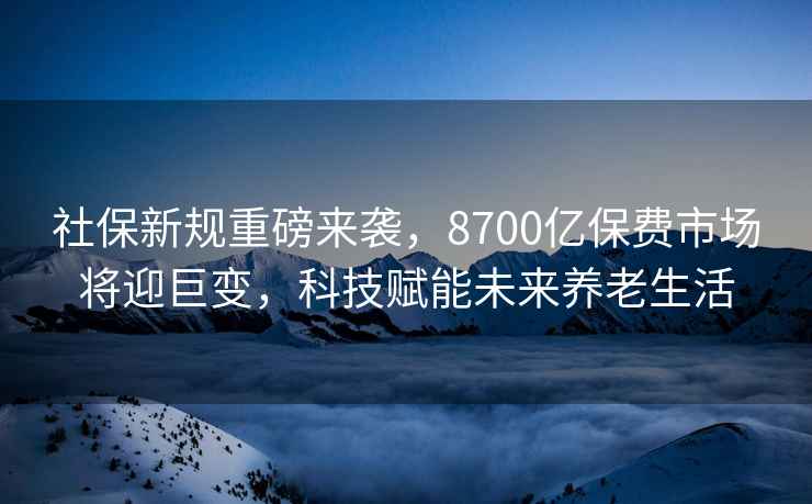 社保新規(guī)重磅來襲，8700億保費(fèi)市場(chǎng)將迎巨變，科技賦能未來養(yǎng)老生活