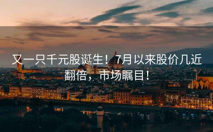 又一只千元股誕生！7月以來股價幾近翻倍，市場矚目！