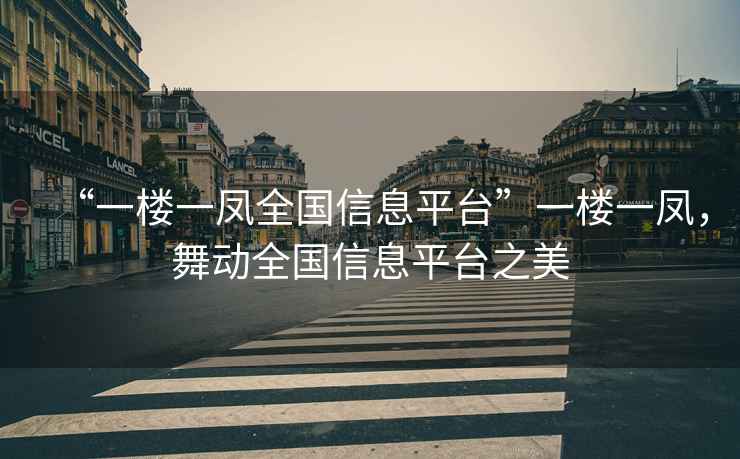 “一樓一鳳全國信息平臺(tái)”一樓一鳳，舞動(dòng)全國信息平臺(tái)之美