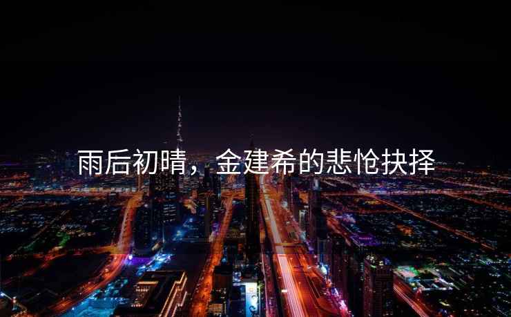 雨后初晴，金建希的悲愴抉擇