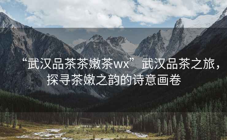 “武漢品茶茶嫩茶wx”武漢品茶之旅，探尋茶嫩之韻的詩意畫卷