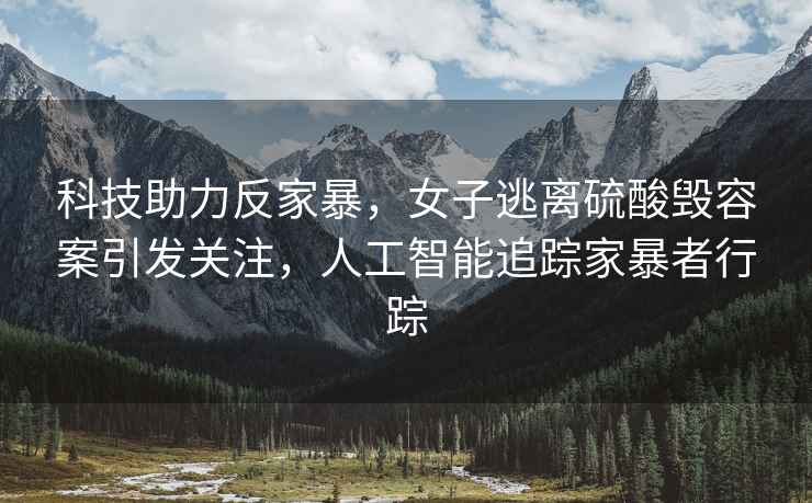 科技助力反家暴，女子逃離硫酸毀容案引發(fā)關(guān)注，人工智能追蹤家暴者行蹤