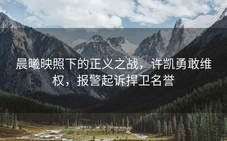 晨曦映照下的正義之戰(zhàn)，許凱勇敢維權(quán)，報警起訴捍衛(wèi)名譽