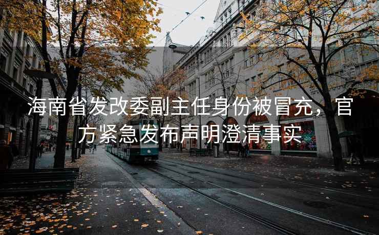 海南省發(fā)改委副主任身份被冒充，官方緊急發(fā)布聲明澄清事實(shí)