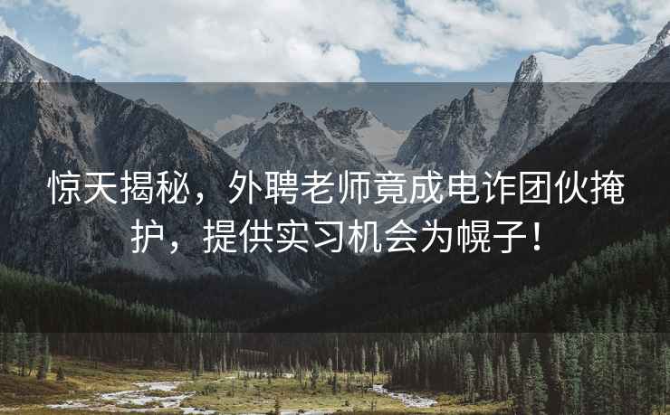驚天揭秘，外聘老師竟成電詐團(tuán)伙掩護(hù)，提供實(shí)習(xí)機(jī)會為幌子！