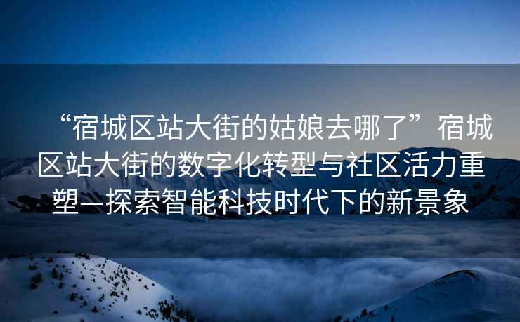 “宿城區(qū)站大街的姑娘去哪了”宿城區(qū)站大街的數(shù)字化轉(zhuǎn)型與社區(qū)活力重塑—探索智能科技時代下的新景象